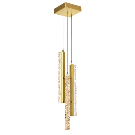 Cwi Lighting Stagger Integrated LED Brass Mini Pendant 1588P6-3-624